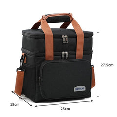 Thermal Insulation Lunch Bag Double Deck Large 14L Leakproof Waterproof for Work Office Picnic or Travel - About Camping