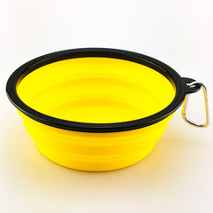 Water Food Bowl for Dogs Cats Collapsible Silicone with Carabiner Clip not specified