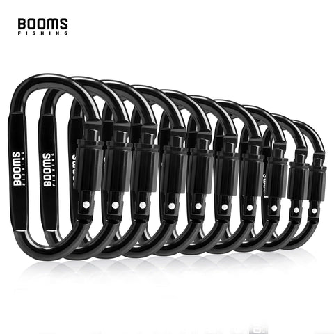Booms Fishing 1/9Pcs Survival D-ring Carabiner Clip Screw Lock Travel Hook Aluminum Aalloy Buckle Carabiner Camp Equipment - About Camping