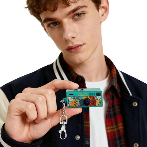 Vintage Thumb Camera 1984 Style – Pocket-Sized 1080P Camera with Flash