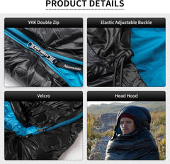 Best Ultralight Sleeping Bag (-11°C): CW400 Duck Down, Lightweight & Warm by Naturehike