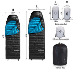 Best Ultralight Sleeping Bag (-11°C): CW400 Duck Down, Lightweight & Warm by Naturehike