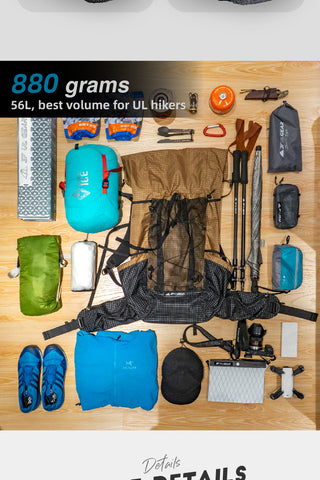 3F UL Gear Qidian Pro 55L Backpack | Ultralight Hiking Backpack Australia