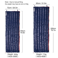 Best Ultralight Sleeping Bag (-5°C): Warm 800-FP Down HyperDRY by Widesea