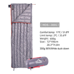 Best Ultralight Sleeping Bag (-5°C): Warm 800-FP Down HyperDRY by Widesea_Gray 300g