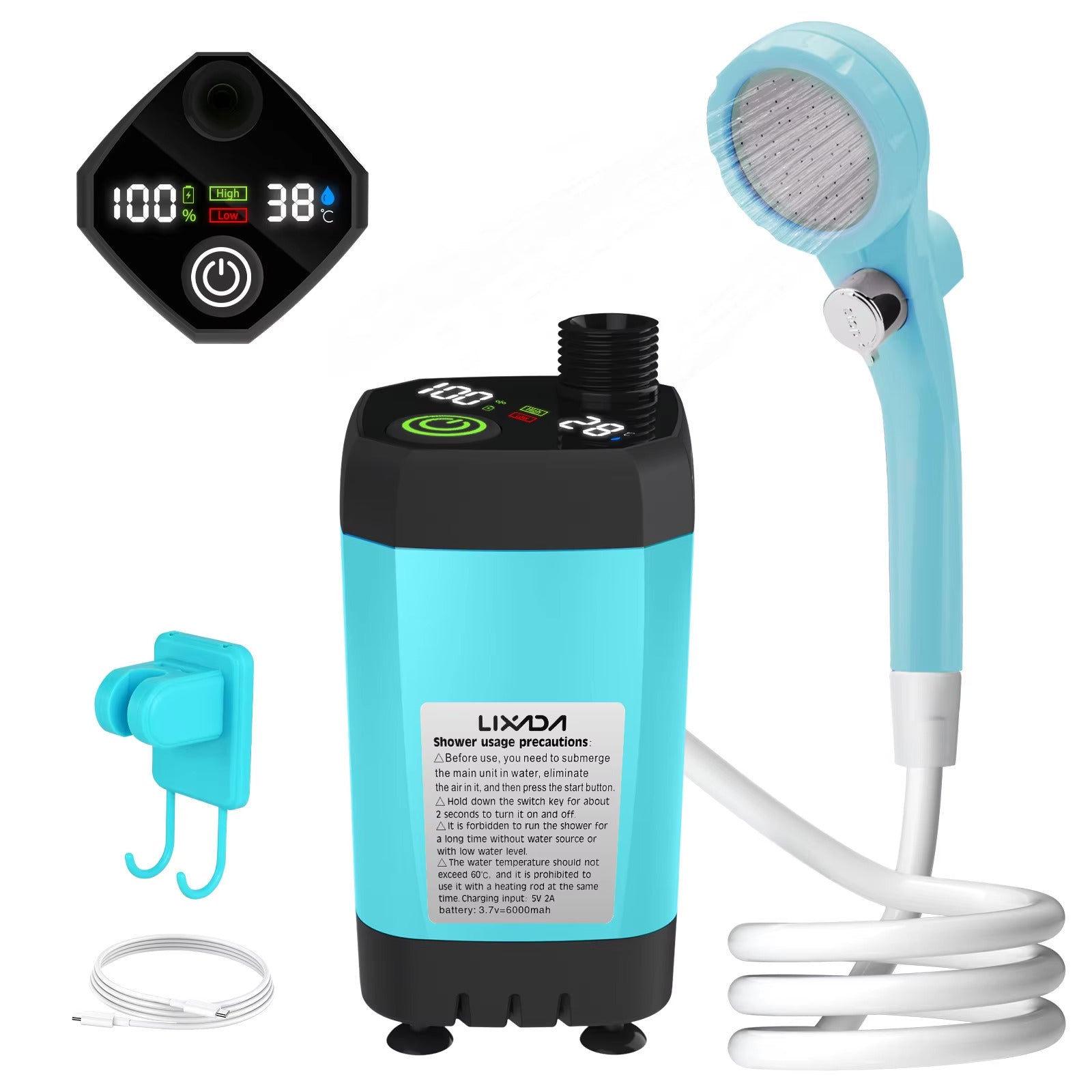 thumbnail image 2 of Pet Baby Portable Camping Shower, Upgraded Outdoor Camp Shower With 6000mAh 2 of 10
