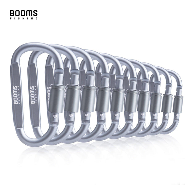 Booms Fishing 1/9Pcs Survival D-ring Carabiner Clip Screw Lock Travel Hook Aluminum Aalloy Buckle Carabiner Camp Equipment