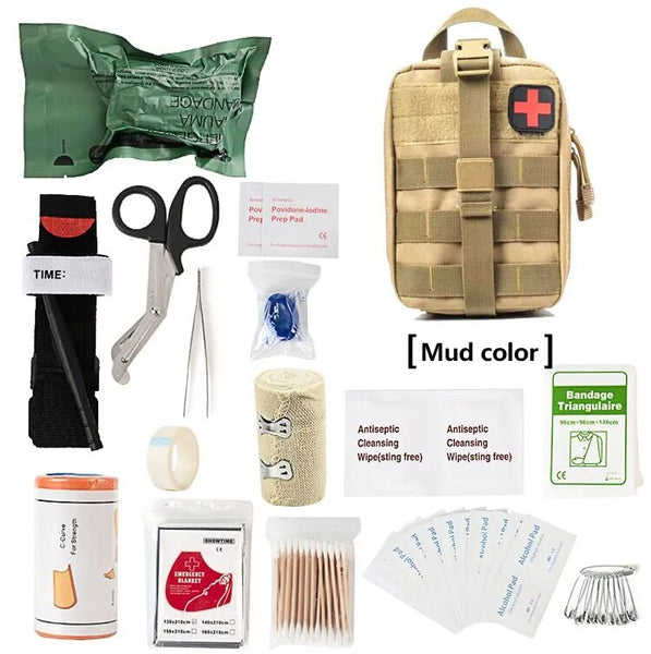 Survival First Aid Kit Supplies Emergency Medical Military Trauma Bag ...