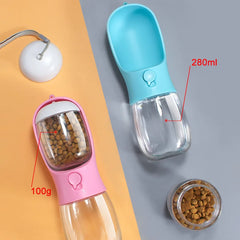 Dog Cat Water Bottle 3-1 Portable Travel with Food Container Pet About Camping