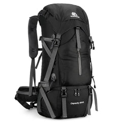 Hiking Backpack 70L Waterproof & Lightweight | Free Rain Cover_Black color