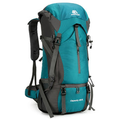 Hiking Backpack 70L Waterproof & Lightweight | Free Rain Cover_Lake blue color