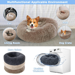 Dog Bed Calming Cat Bed Super Soft Fluffy Washable Anti-Anxiety 40-90cm About Camping