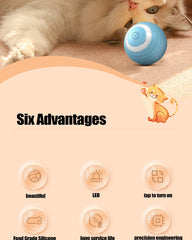 Interactive Cat Ball Toy Pet Silicone Premium Rechargeable with Light About Camping