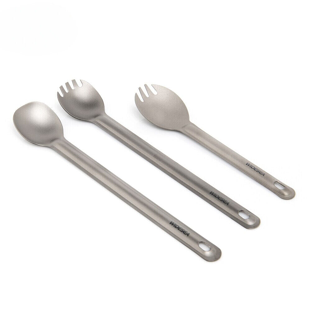 Titanium Spork & Spoon Set: Ultralight Cutlery for Campers | Widesea ...