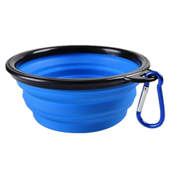 Water Food Bowl for Dogs Cats Collapsible Silicone with Carabiner Clip not specified