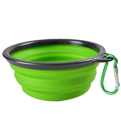 Water Food Bowl for Dogs Cats Collapsible Silicone with Carabiner Clip not specified