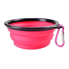 Water Food Bowl for Dogs Cats Collapsible Silicone with Carabiner Clip not specified