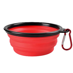 Water Food Bowl for Dogs Cats Collapsible Silicone with Carabiner Clip not specified