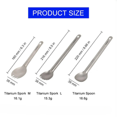 Titanium Spork & Spoon Set: Ultralight Cutlery for Campers | Widesea